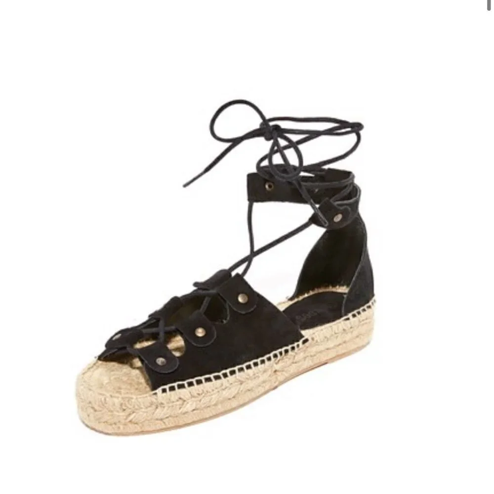 soludos black suede espadrille sandals